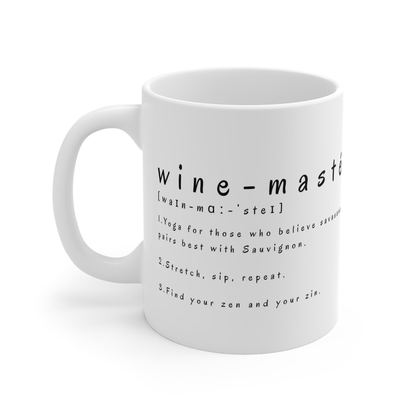 Wine-Masté Yoga Mug - Funny Gift for Wine Lovers I Unique Coffee Cup I Yoga Enthusiast Present I Home Barware I Cute Wine Themed Decor