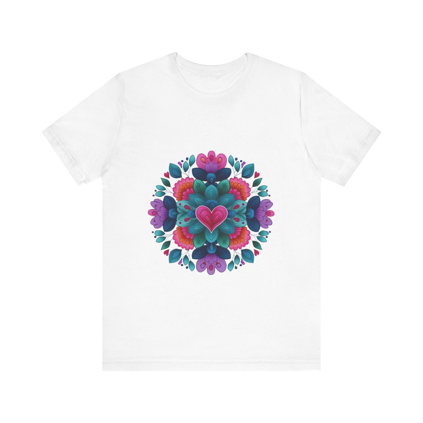 Vibrant Mandala Yoga Unisex Tee - Colorful Yoga Casual Wear I Mindfulness Gift for Her I Boho Style T-Shirt