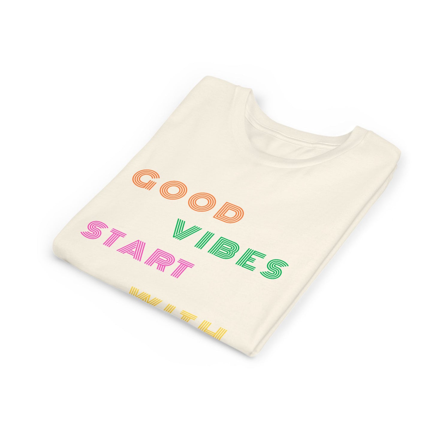 Good Vibes Start With Yoga Youth Yoga Tee - Yoga Apparel for Kids I Kids Cool Yoga T-Shirts I Self-Care Meditation Apparel