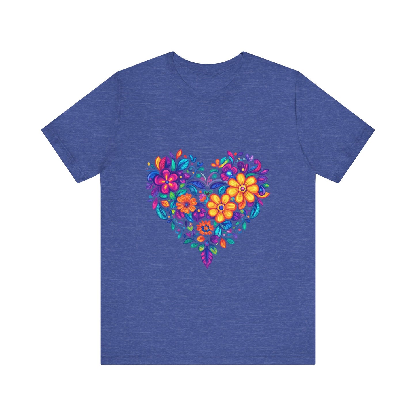 Floral Heart Mandala - Unisex Yoga Tee I Mindfulness T-Shirt for Yogis I Self-Care Meditation Apparel
