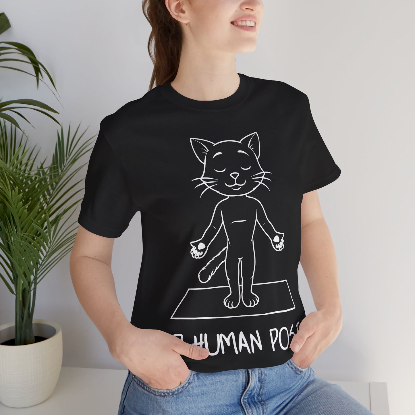 Up Human Pose - Unisex Cat Yoga Tee I Relaxation Gift I Yoga & Pet Lover T-Shirt I Quirky Animal Tee I Fun Gift for Cat Owners I Cute Tee for Zen Vibes