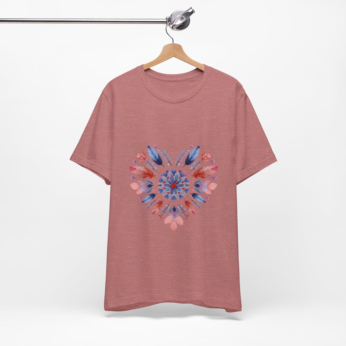 Heart Mandala Unisex Tee I Boho T-Shirt I Love Heart T-Shirt I Gift for Her I Casual Yoga Wear I Self-Care Meditation Apparel