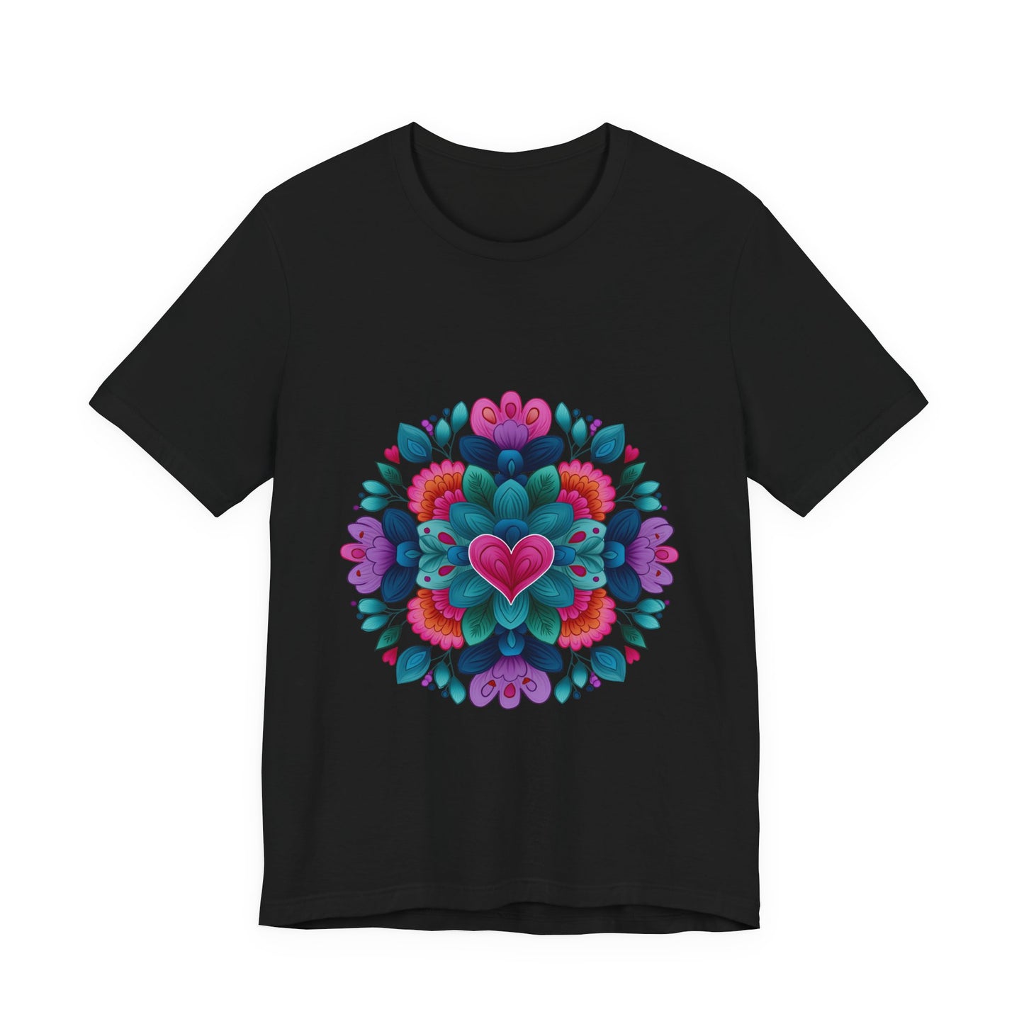 Vibrant Mandala Yoga Unisex Tee - Colorful Yoga Casual Wear I Mindfulness Gift for Her I Boho Style T-Shirt