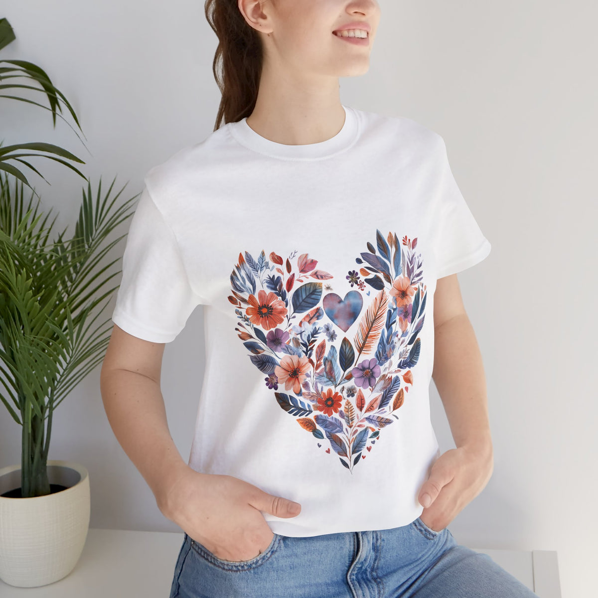Floral Heart Yoga T-Shirt - Watercolor Mandala Shirt I Meditation Shirt I Namaste Tee For Yogi