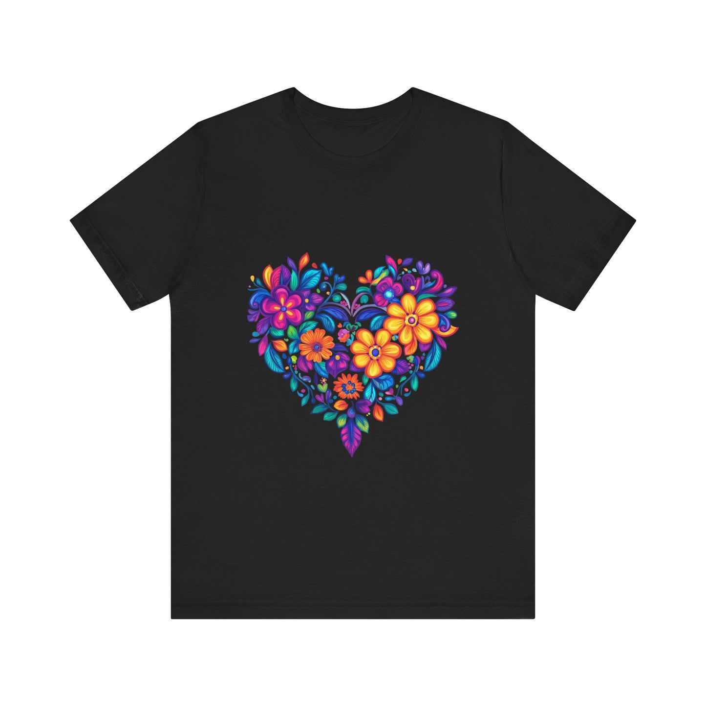 Floral Heart Mandala - Unisex Yoga Tee I Mindfulness T-Shirt for Yogis I Self-Care Meditation Apparel