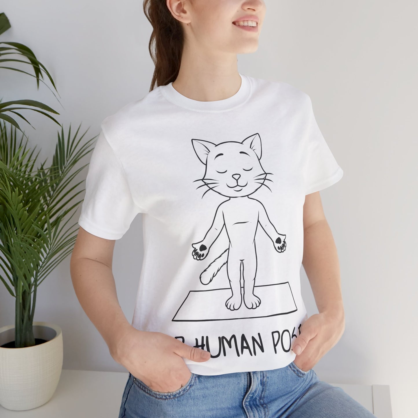 Up Human Pose - Unisex Cat Yoga Tee I Relaxation Gift I Yoga & Pet Lover T-Shirt I Quirky Animal Tee I Fun Gift for Cat Owners I Cute Tee for Zen Vibes