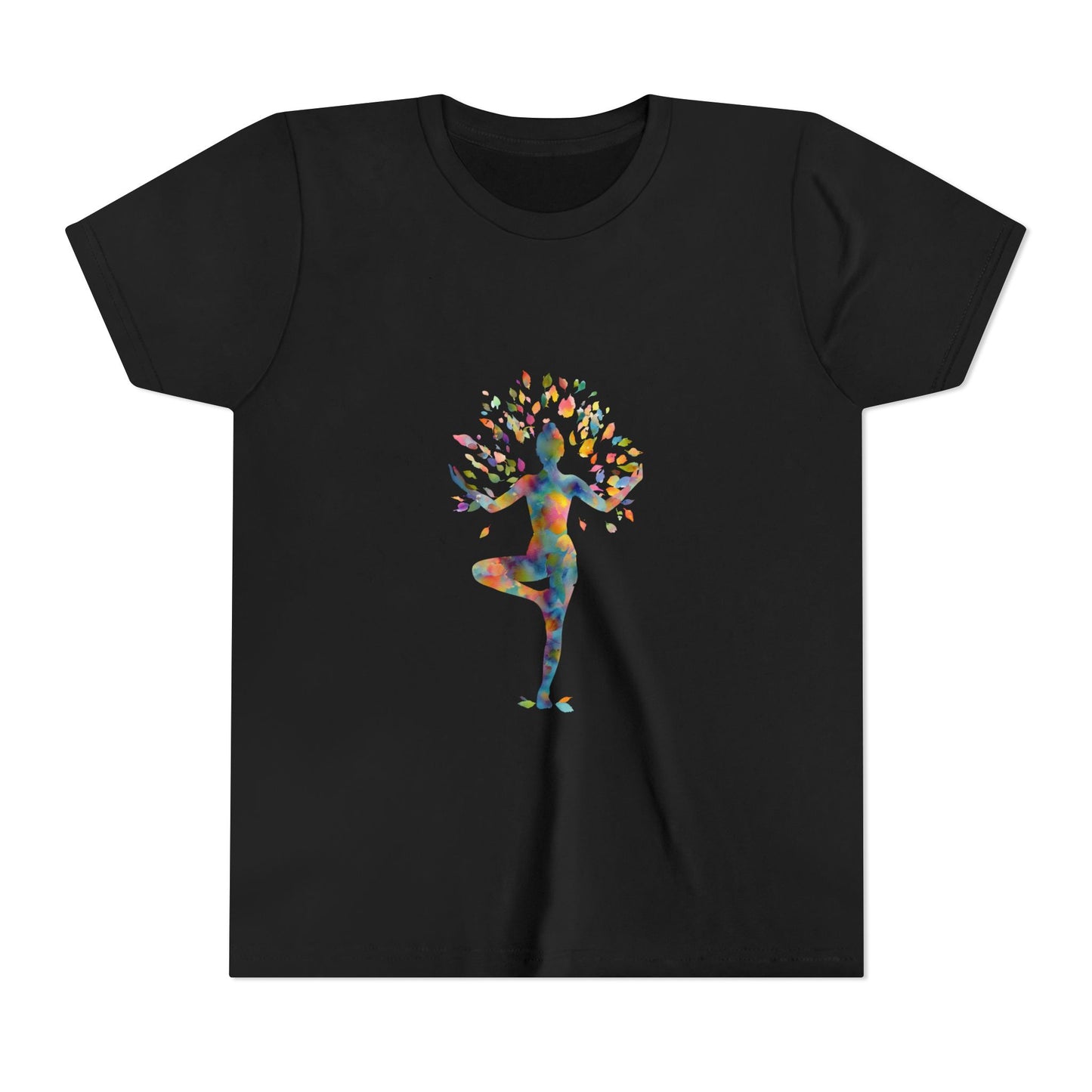 Tree Pose Colorful Yoga - Inspired Youth Tee - Kids Meditation T-Shirt I Mindfulness T-Shirt I Boho Kids Top I Birthday Gift for Young Yogis