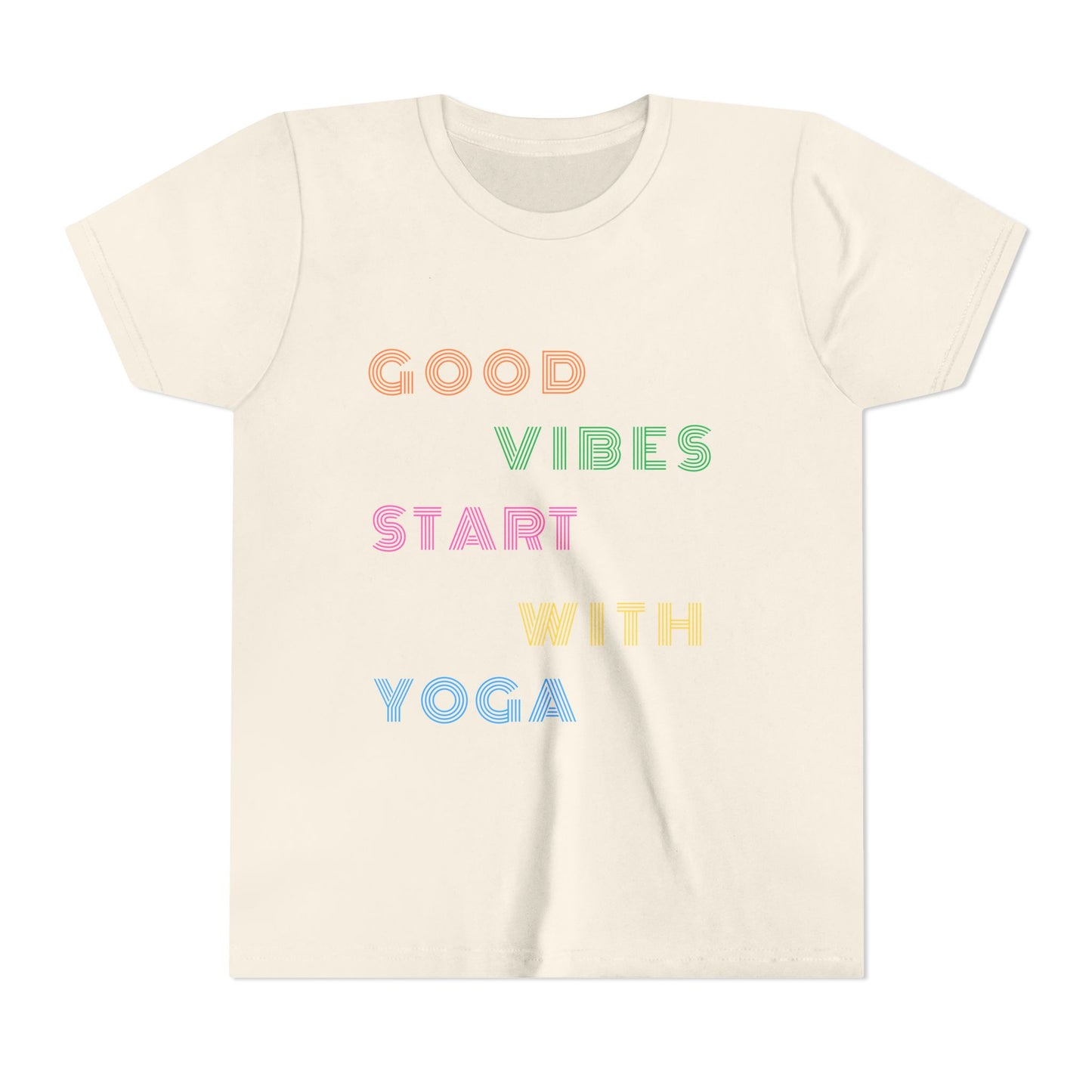 Good Vibes Start With Yoga Youth Yoga Tee - Yoga Apparel for Kids I Kids Cool Yoga T-Shirts I Self-Care Meditation Apparel