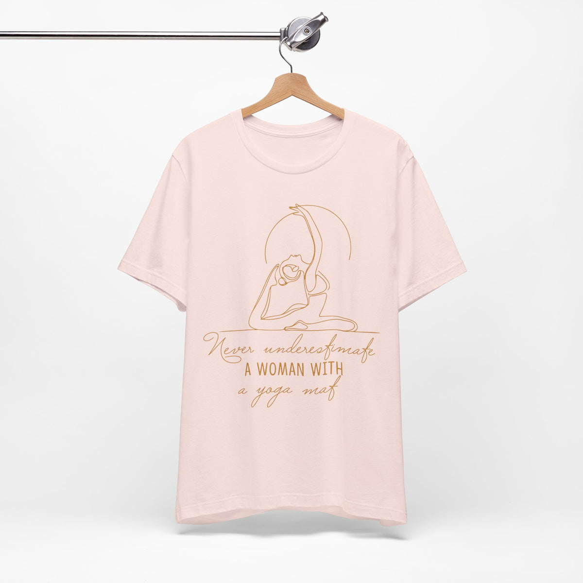Yoga T-Shirt - "Never Underestimate A Woman with A Yoga Mat" Comfort Tee I Funny Yoga Shirt I Meditation Gift For Yogini