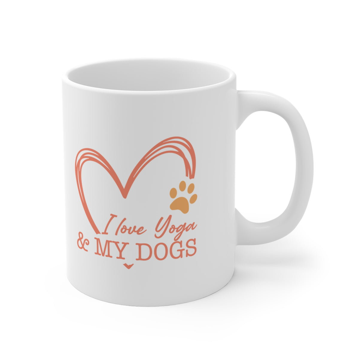 I Love You & My Dogs Mug — Cute Heart & Paw 11oz Coffee Cup For Dog Lovers I Meditation Gift I Yoga Coffee Mug