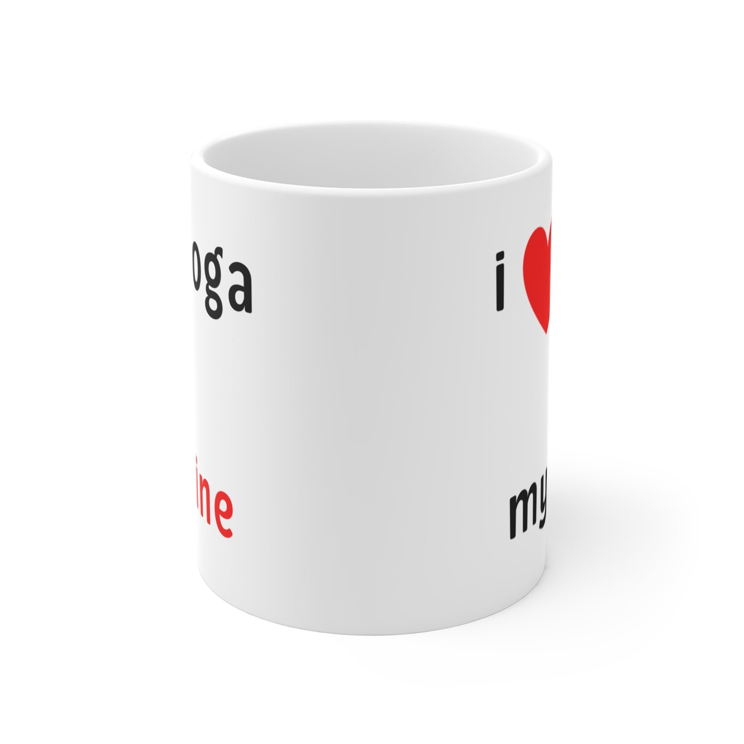 I Love Yoga & My Wine Mug  - Fun Gift for Yogis I Coffee & Wine Lovers I Home Decor I Yoga Studio I Birthday Gift