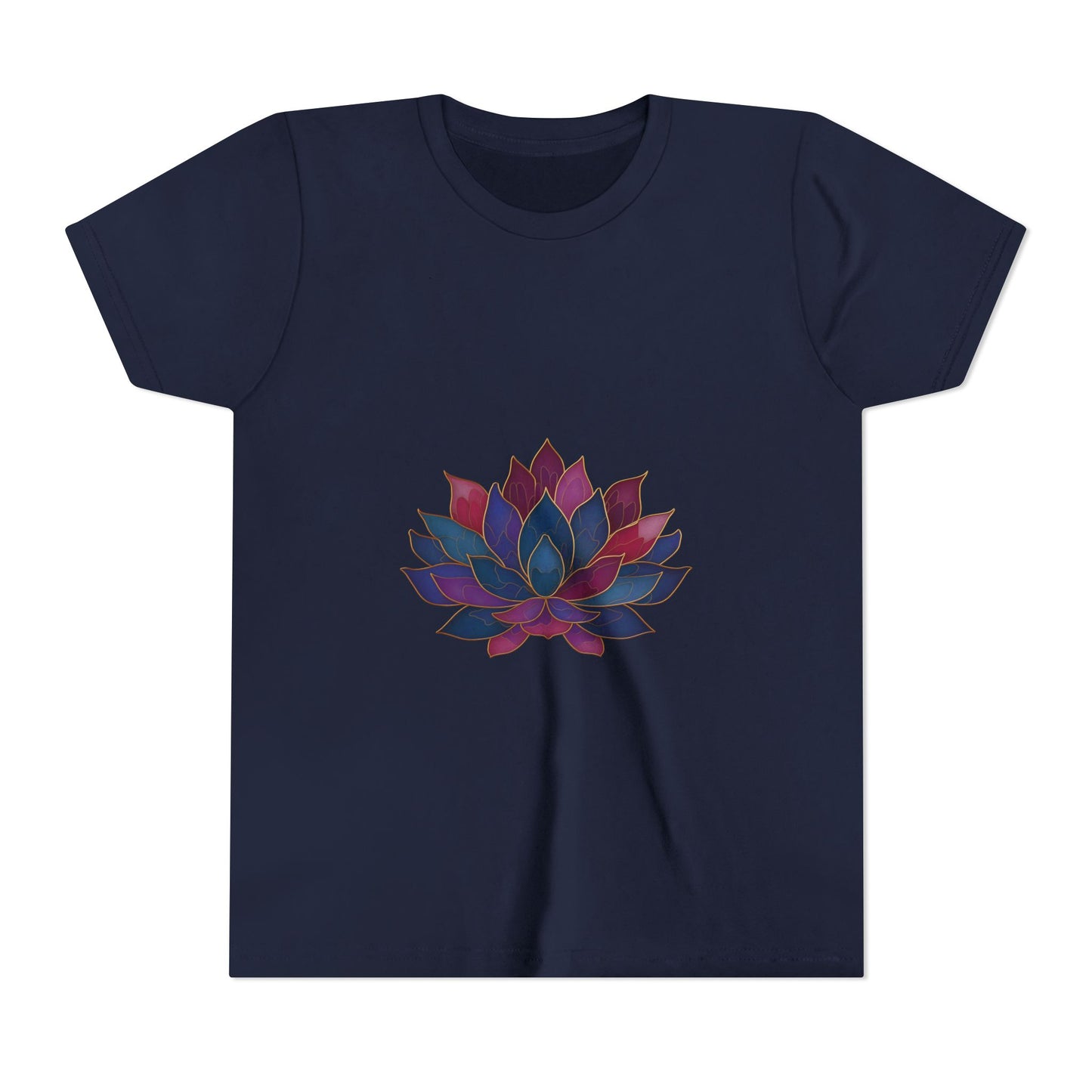 Youth Lotus Flower Yoga Tee | Bohemian Style Shirt for Kids I Summer Fashion for Young Yogis I Gift for Nature Lovers I Relaxed Fit T-Shirt