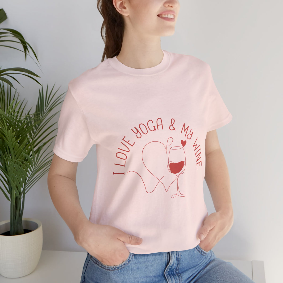 Yoga & Wine T-Shirt — "I Love Yoga & My Wine" Yoga Shirt I Funny Yoga Tee I Cute Meditation Gift I Wine Lover Shirt