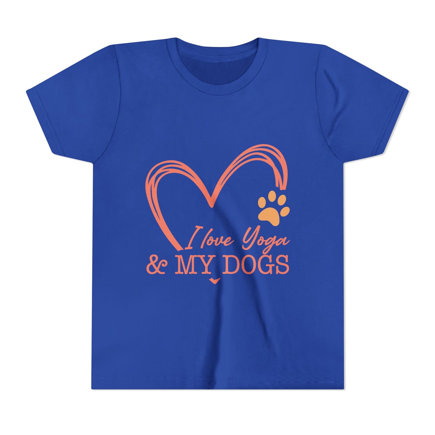 Kids Yoga T-Shirt — "I Love Yoga & My Dogs" Heart Paw Shirt I Girls Yoga Shirt I Boys Yoga Shirt I Cute Yoga Tee I Meditation Gift For Kids