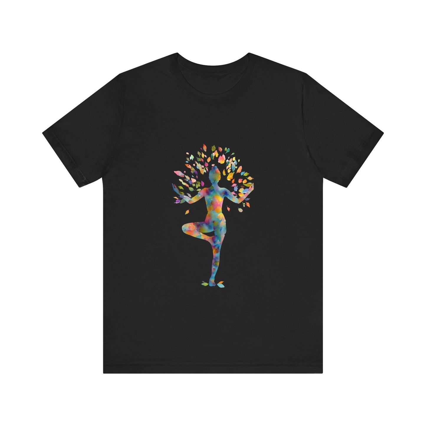 Colorful Tree Pose Mindful Yoga Tee - Unisex T-Shirt I Inspirational Yoga Art I Gift for Yogis I Relaxation & Meditation Tee