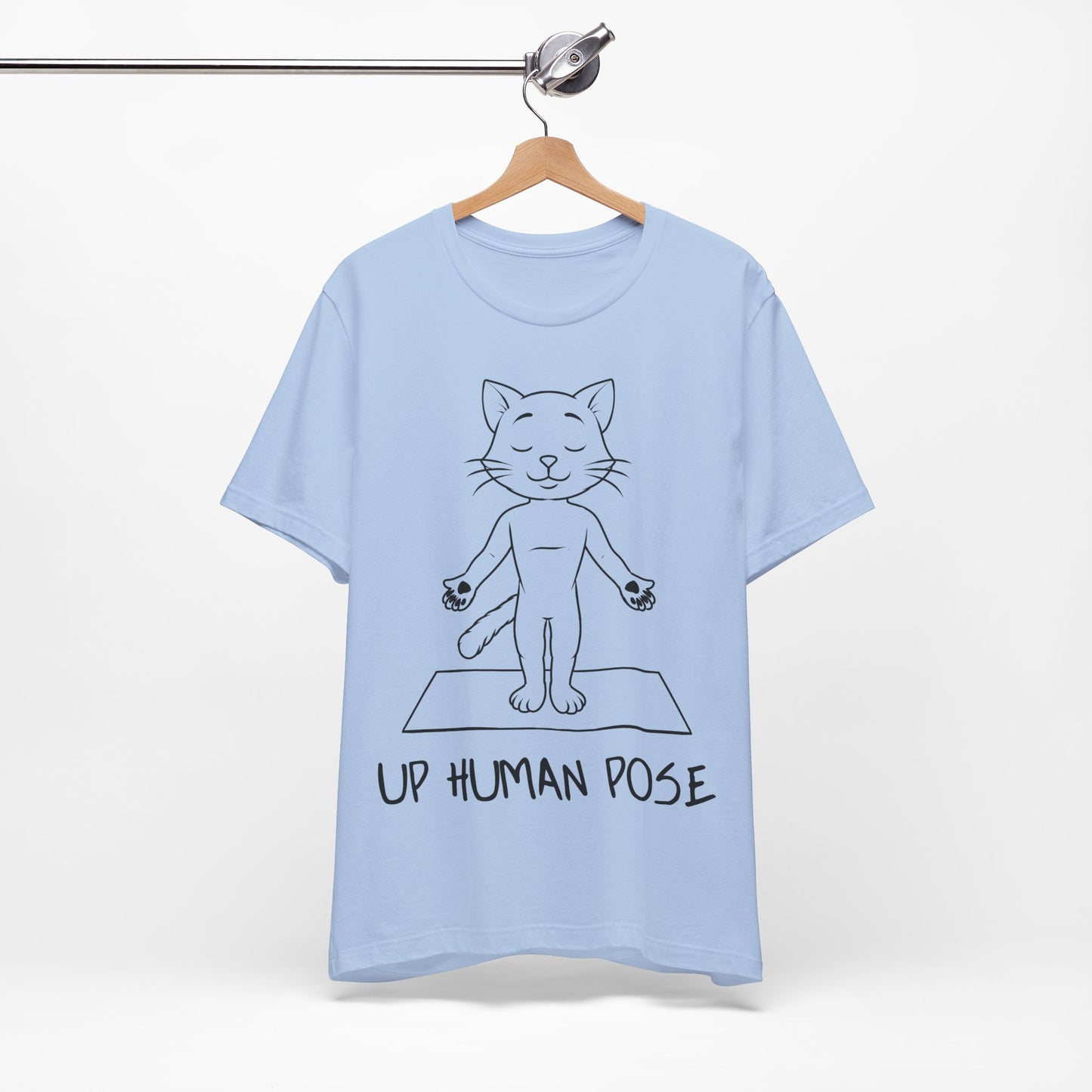 Up Human Pose - Unisex Cat Yoga Tee I Relaxation Gift I Yoga & Pet Lover T-Shirt I Quirky Animal Tee I Fun Gift for Cat Owners I Cute Tee for Zen Vibes
