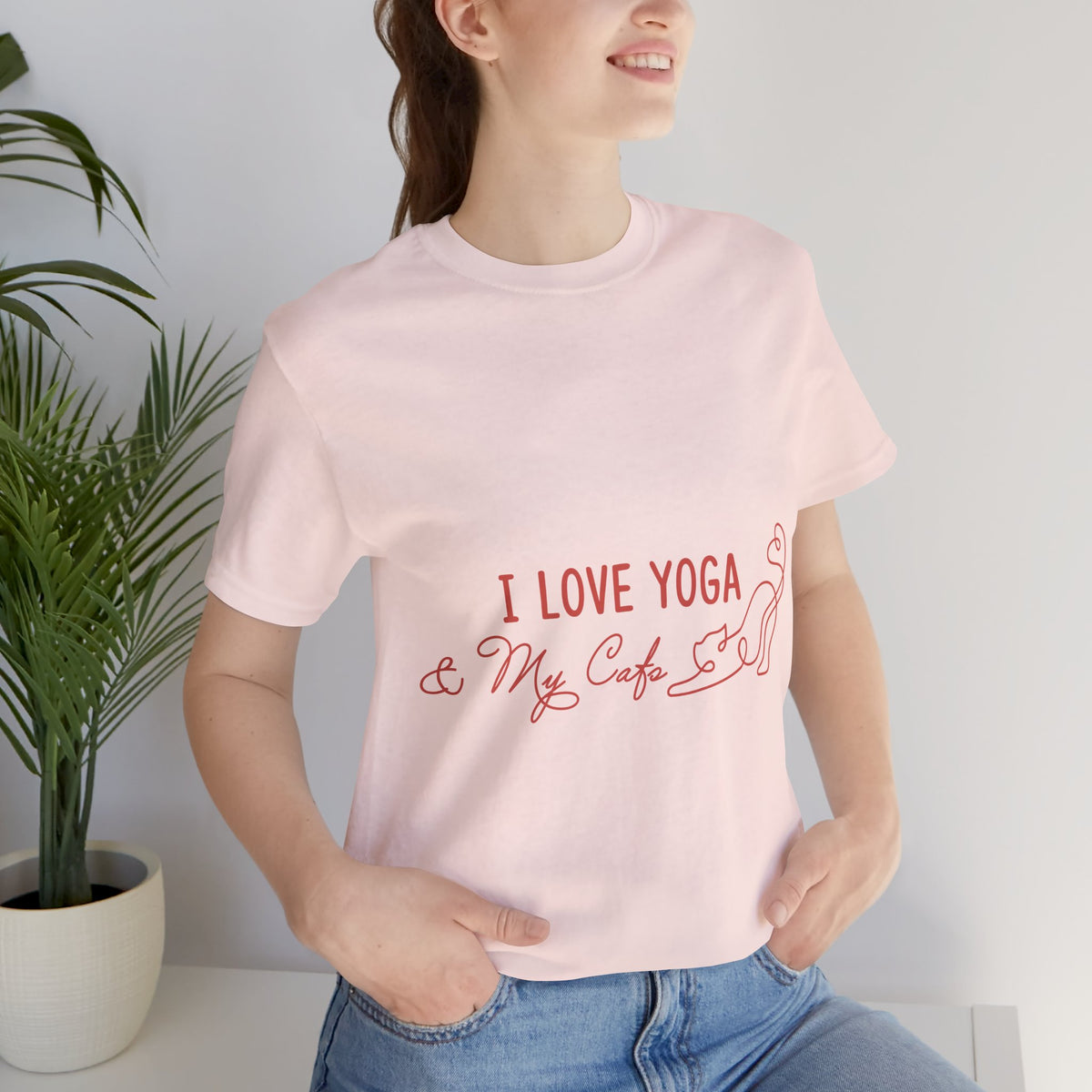 I Love Yoga & My Cats T-Shirt — Cute Yoga Shirt for Cat Lovers I Cat Mom Gift I Meditation Gift For Yogi