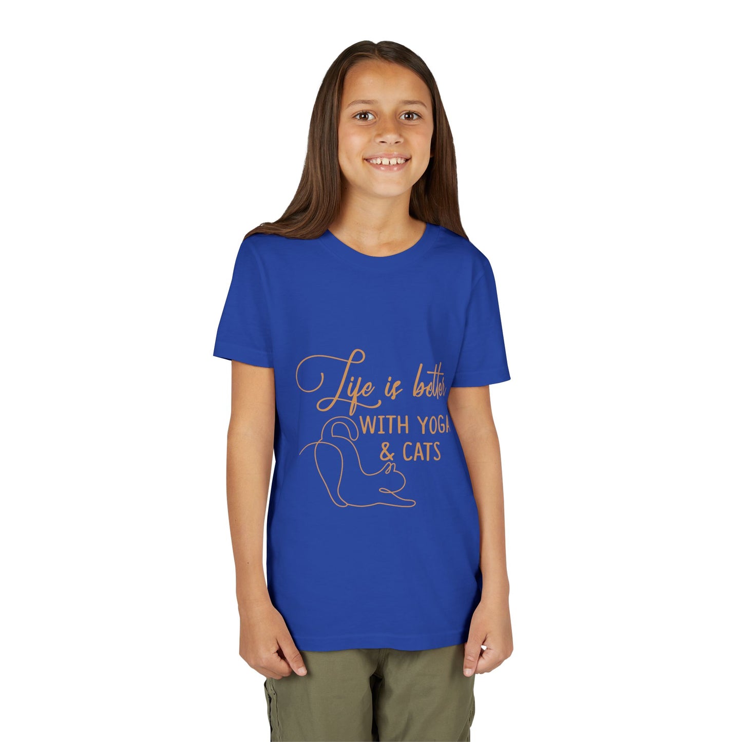 Kids Yoga T-Shirt — "Life Is Better With Yoga & Cats" I Kids Yoga & Cat Lover Shirt I Meditation Gift For Kids