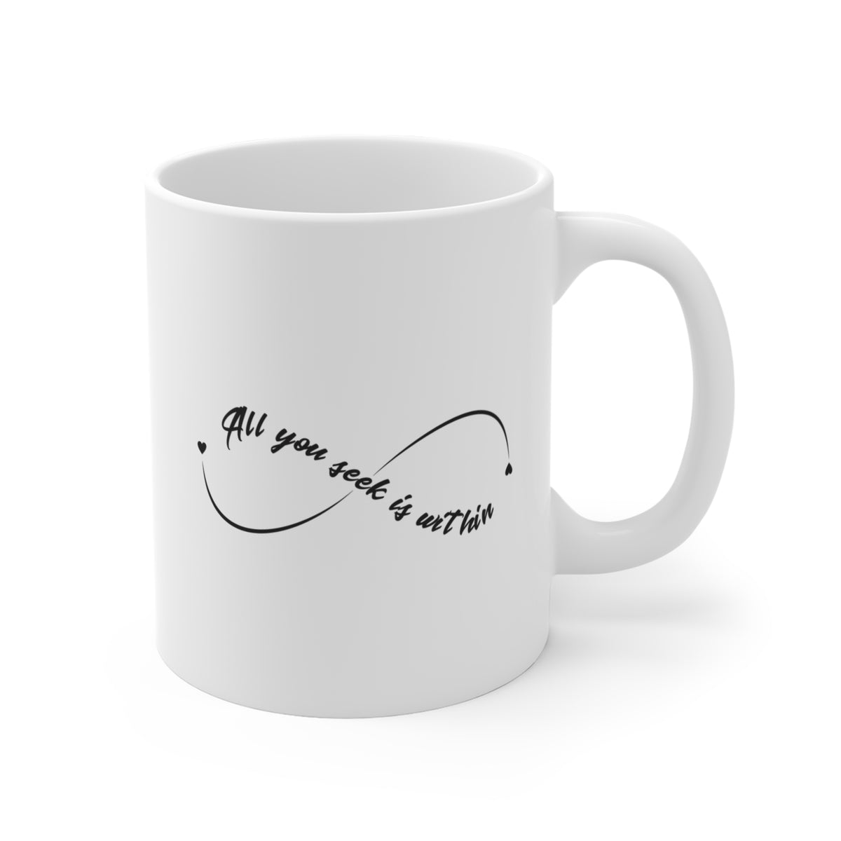 All You Seek Is Within Yoga Mug - Infinity Symbol Coffee Mug I Meditation Gift I Spiritual Mug I Namaste Coffee Cup I Yoga Lover's Gift