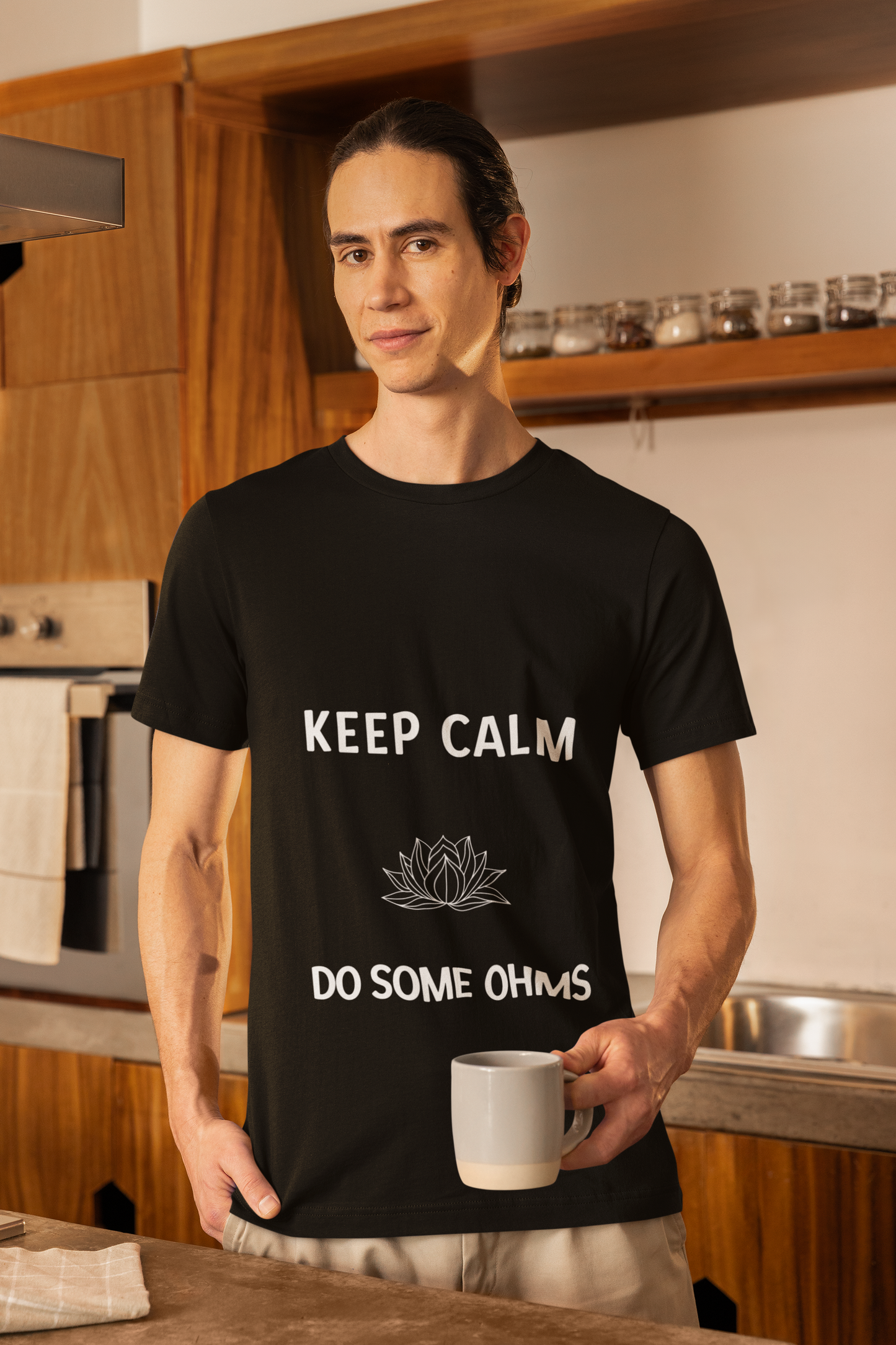 Keep Calm Do Some Ohms Unisex Yoga Tee - Yoga & Mindfulness T-Shirt I Yoga Lovers Apparel I Meditation Clothing