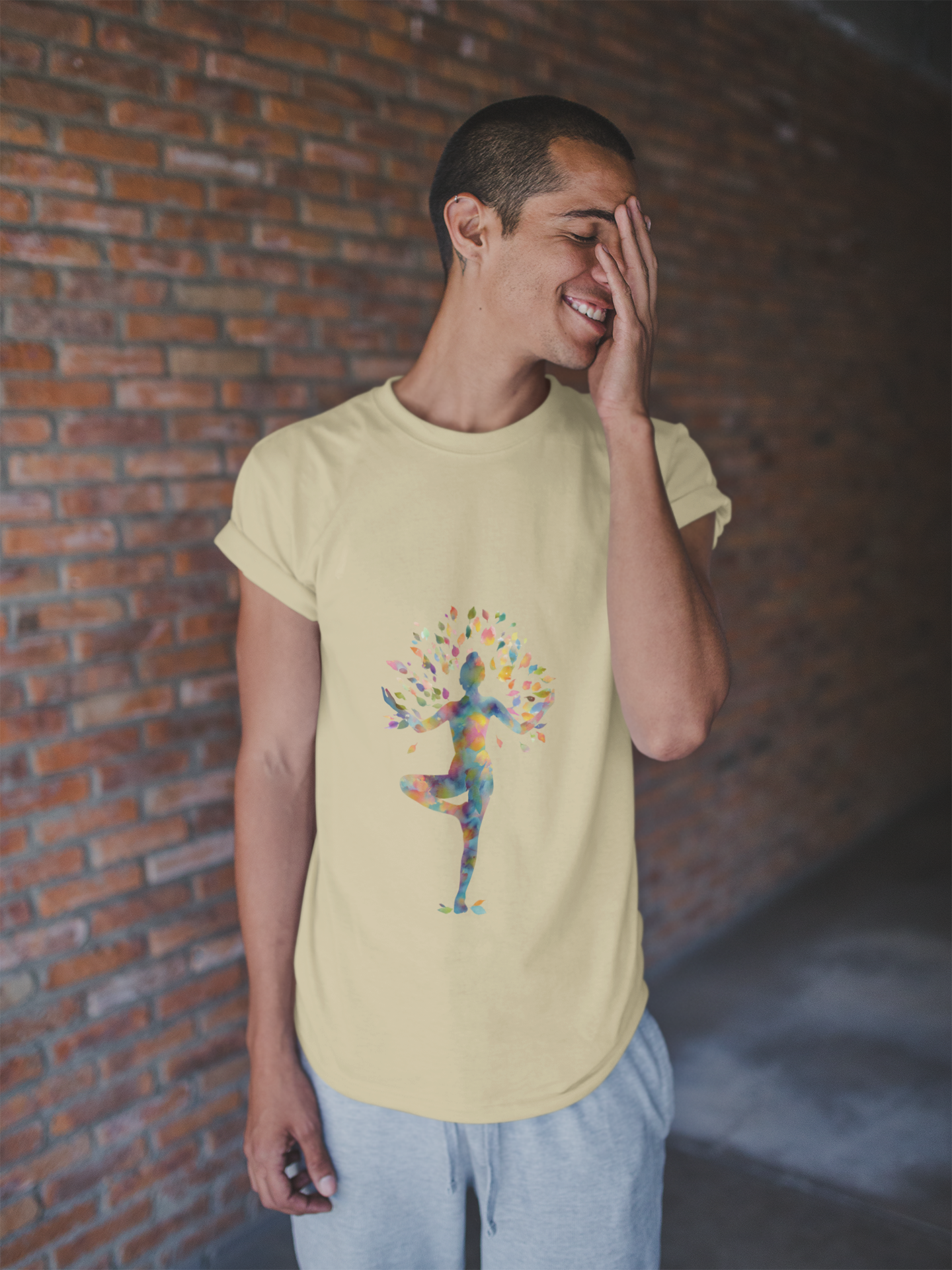 Colorful Tree Pose Mindful Yoga Tee - Unisex T-Shirt I Inspirational Yoga Art I Gift for Yogis I Relaxation & Meditation Tee