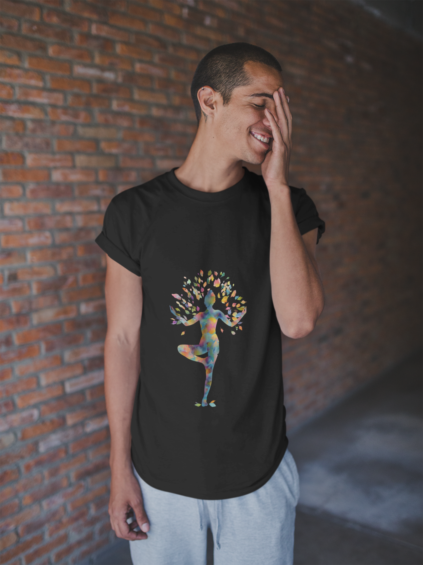 Colorful Tree Pose Mindful Yoga Tee - Unisex T-Shirt I Inspirational Yoga Art I Gift for Yogis I Relaxation & Meditation Tee