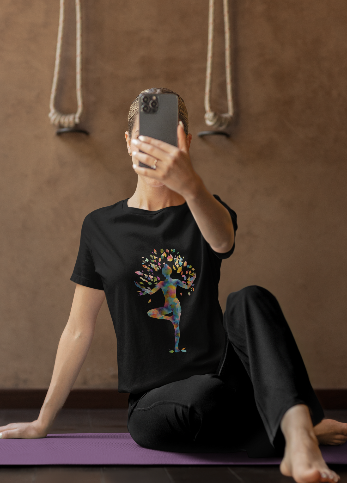 Colorful Tree Pose Mindful Yoga Tee - Unisex T-Shirt I Inspirational Yoga Art I Gift for Yogis I Relaxation & Meditation Tee