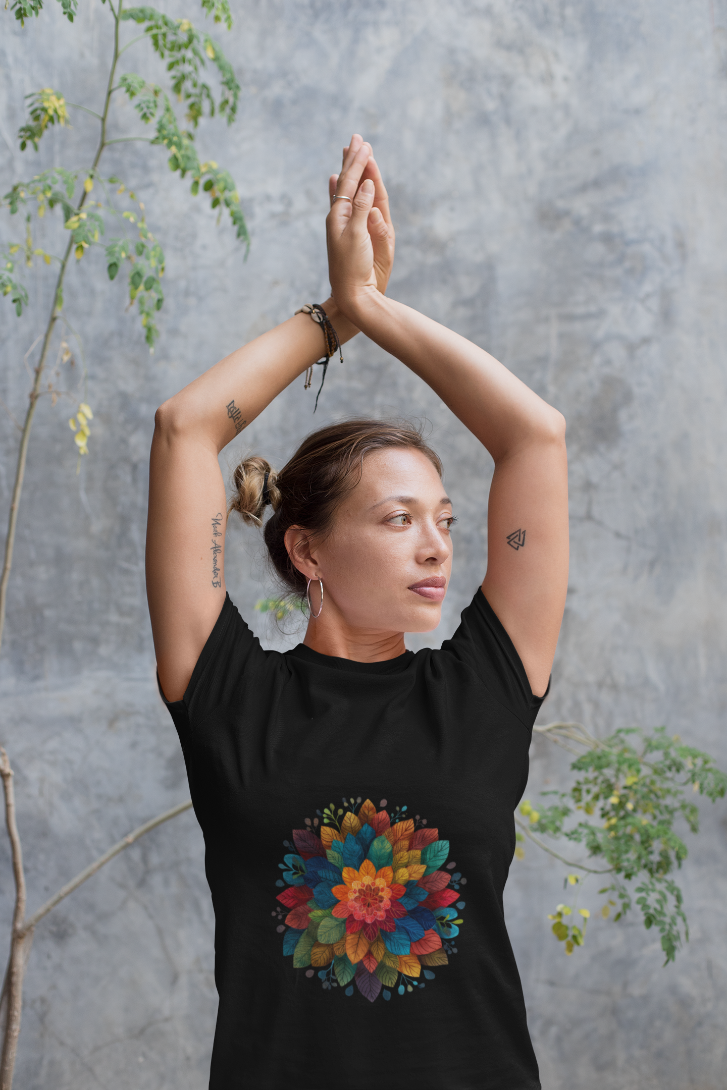 Vibrant Mandala Yoga Unisex Tee I Colorful Graphic T-Shirt I Nature Lover Gift I Yoga Self-Care Meditation Apparel