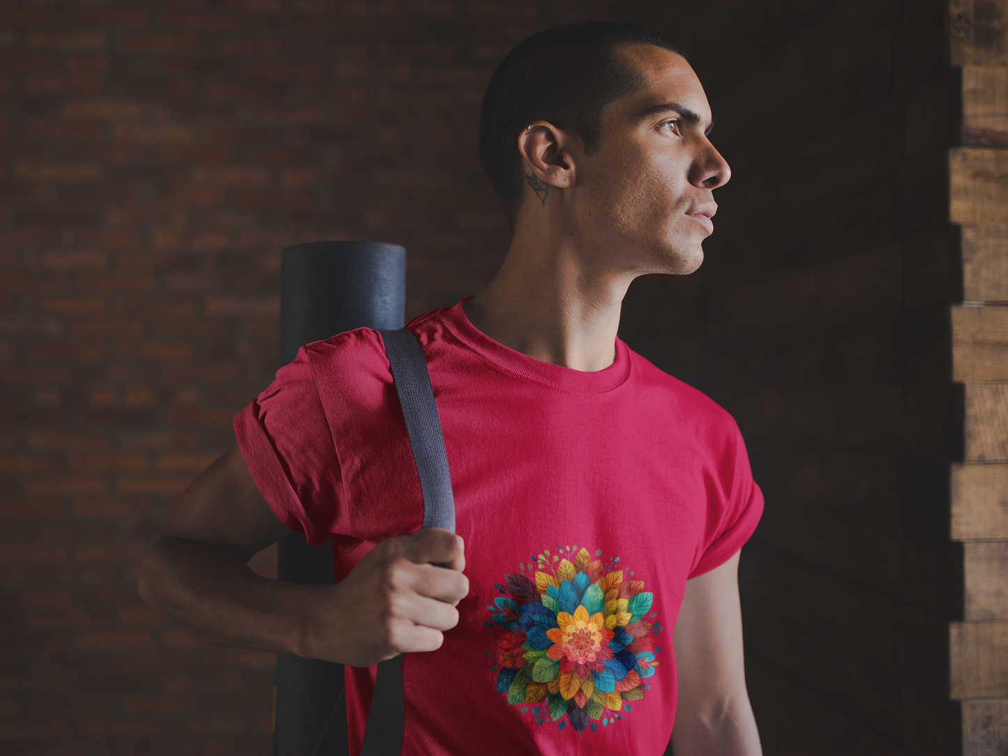 Vibrant Mandala Yoga Unisex Tee I Colorful Graphic T-Shirt I Nature Lover Gift I Yoga Self-Care Meditation Apparel