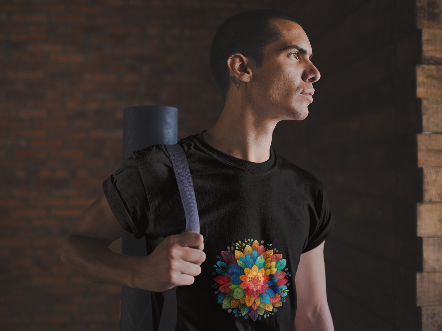 Vibrant Mandala Yoga Unisex Tee I Colorful Graphic T-Shirt I Nature Lover Gift I Yoga Self-Care Meditation Apparel