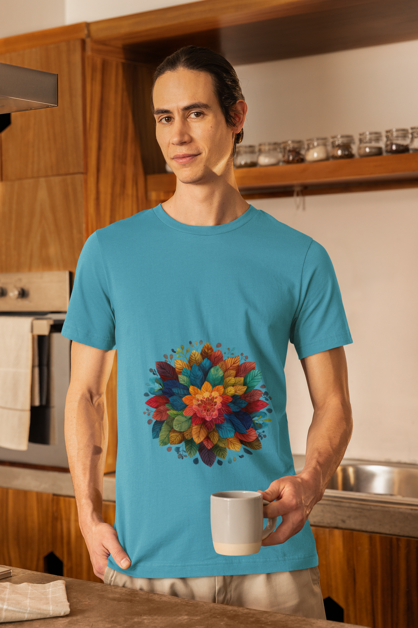 Vibrant Mandala Yoga Unisex Tee I Colorful Graphic T-Shirt I Nature Lover Gift I Yoga Self-Care Meditation Apparel