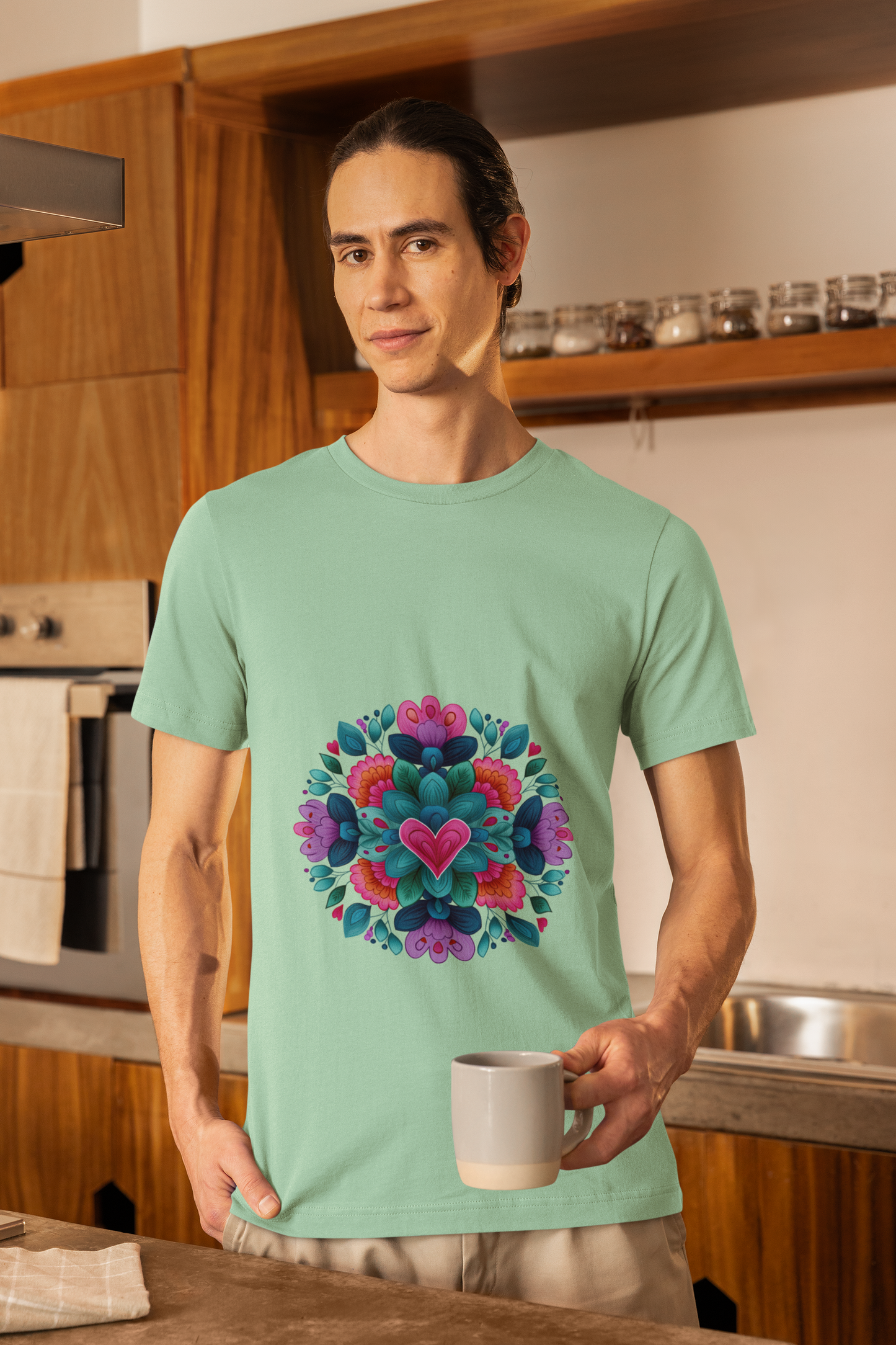 Vibrant Mandala Yoga Unisex Tee - Colorful Yoga Casual Wear I Mindfulness Gift for Her I Boho Style T-Shirt
