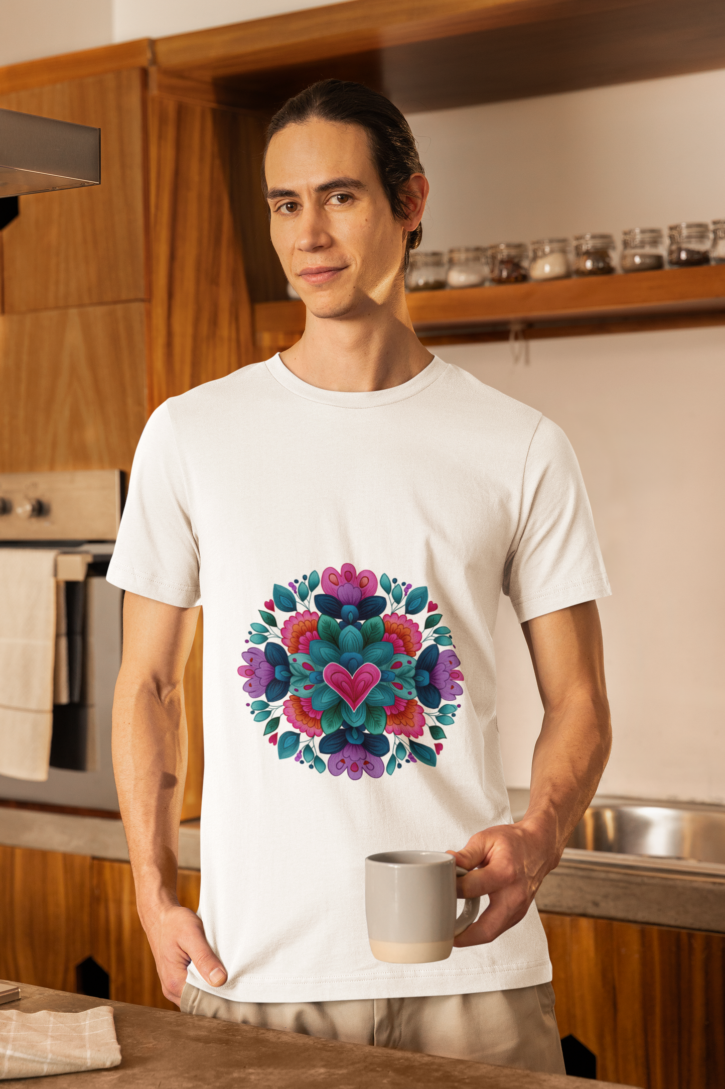 Vibrant Mandala Yoga Unisex Tee - Colorful Yoga Casual Wear I Mindfulness Gift for Her I Boho Style T-Shirt