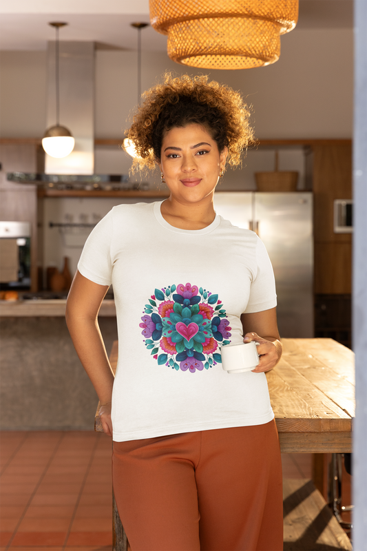 Vibrant Mandala Yoga Unisex Tee - Colorful Yoga Casual Wear I Mindfulness Gift for Her I Boho Style T-Shirt