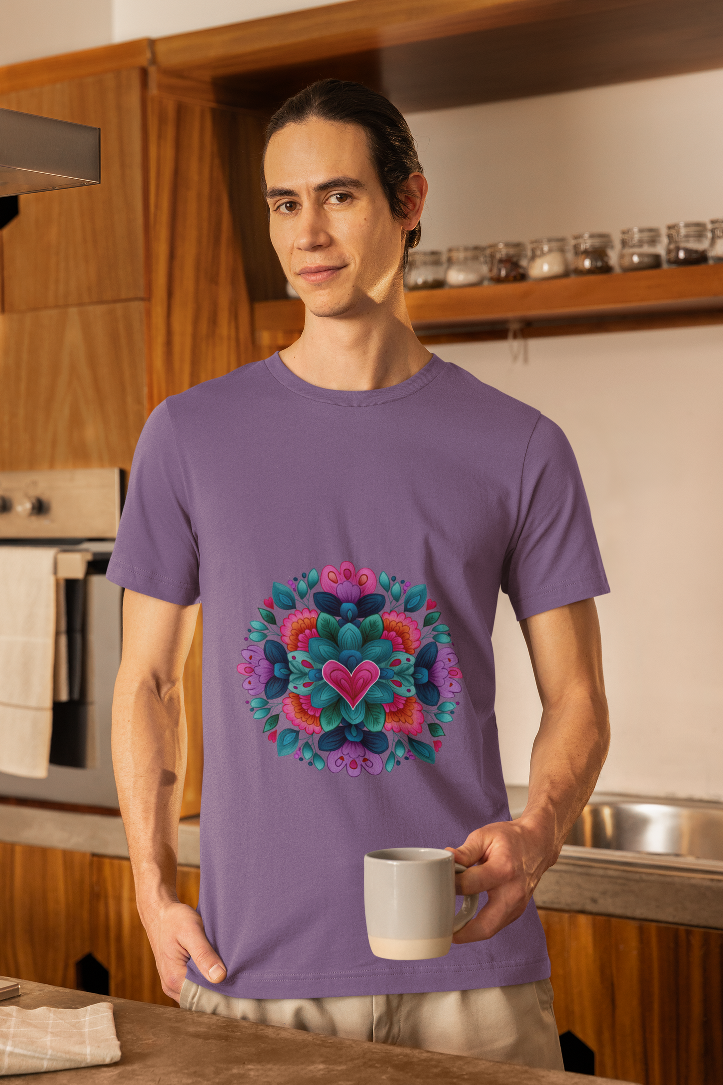 Vibrant Mandala Yoga Unisex Tee - Colorful Yoga Casual Wear I Mindfulness Gift for Her I Boho Style T-Shirt