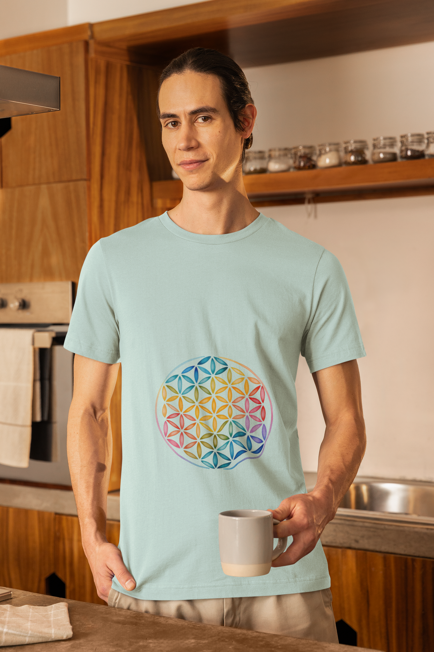 Flower of Life Tee I Spiritual & Yoga T-Shirt I Boho Graphic T-Shirt I Gift for Mindfulness I Self-Care Meditation Apparel