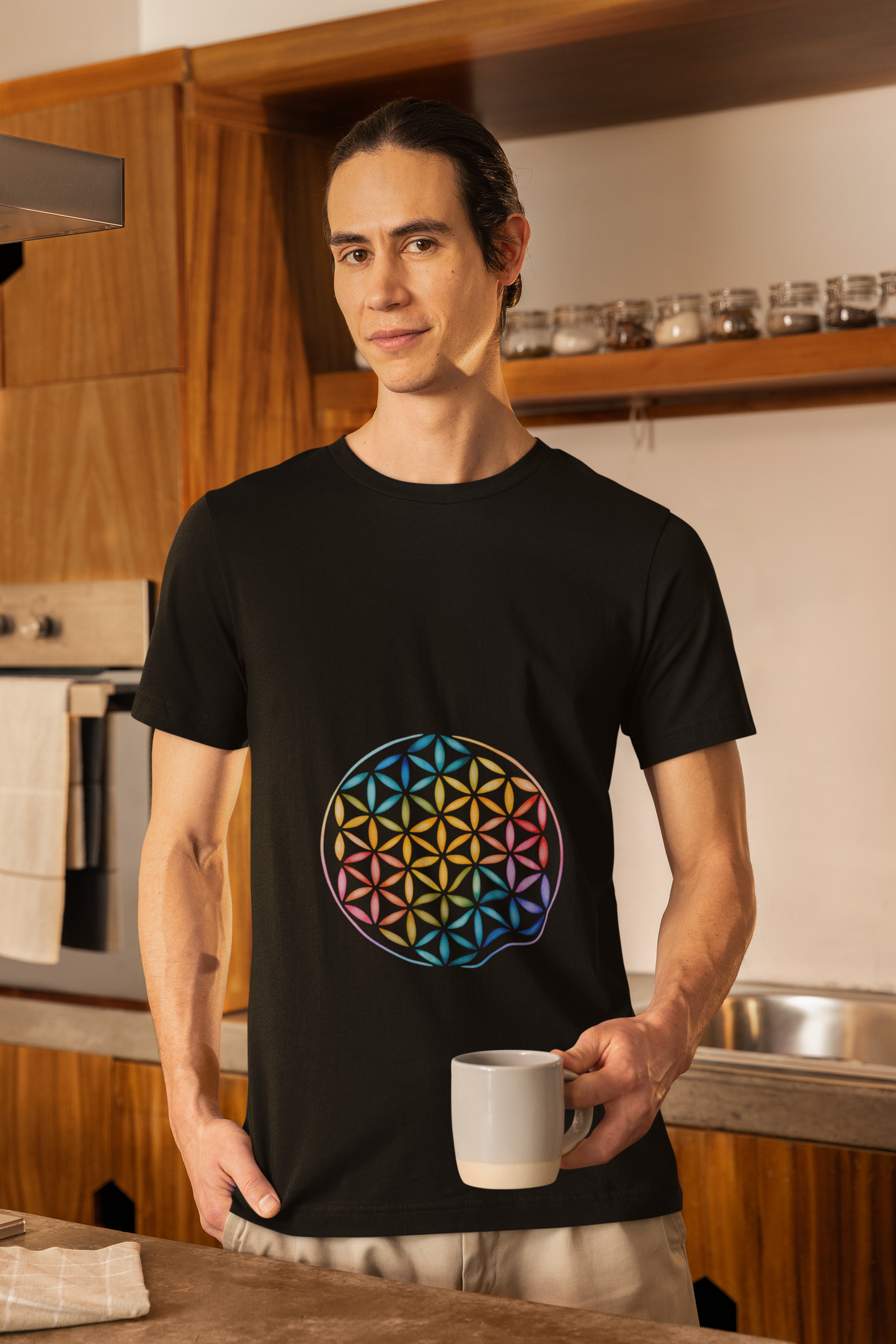 Flower of Life Tee I Spiritual & Yoga T-Shirt I Boho Graphic T-Shirt I Gift for Mindfulness I Self-Care Meditation Apparel
