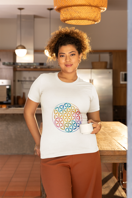 Flower of Life Tee I Spiritual & Yoga T-Shirt I Boho Graphic T-Shirt I Gift for Mindfulness I Self-Care Meditation Apparel