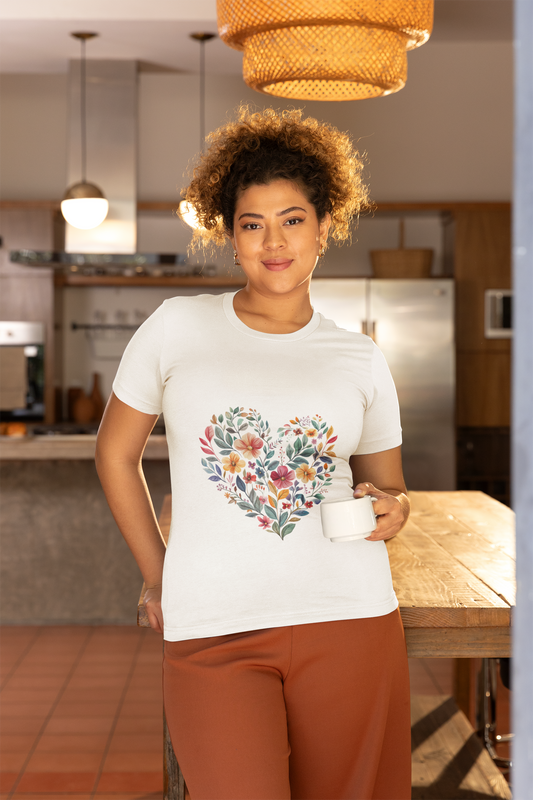 Floral Heart Mandala - Unisex Yoga Tee I Mindfulness T-Shirt for Yogis  I Meditation Gift I Self-Care Apparel