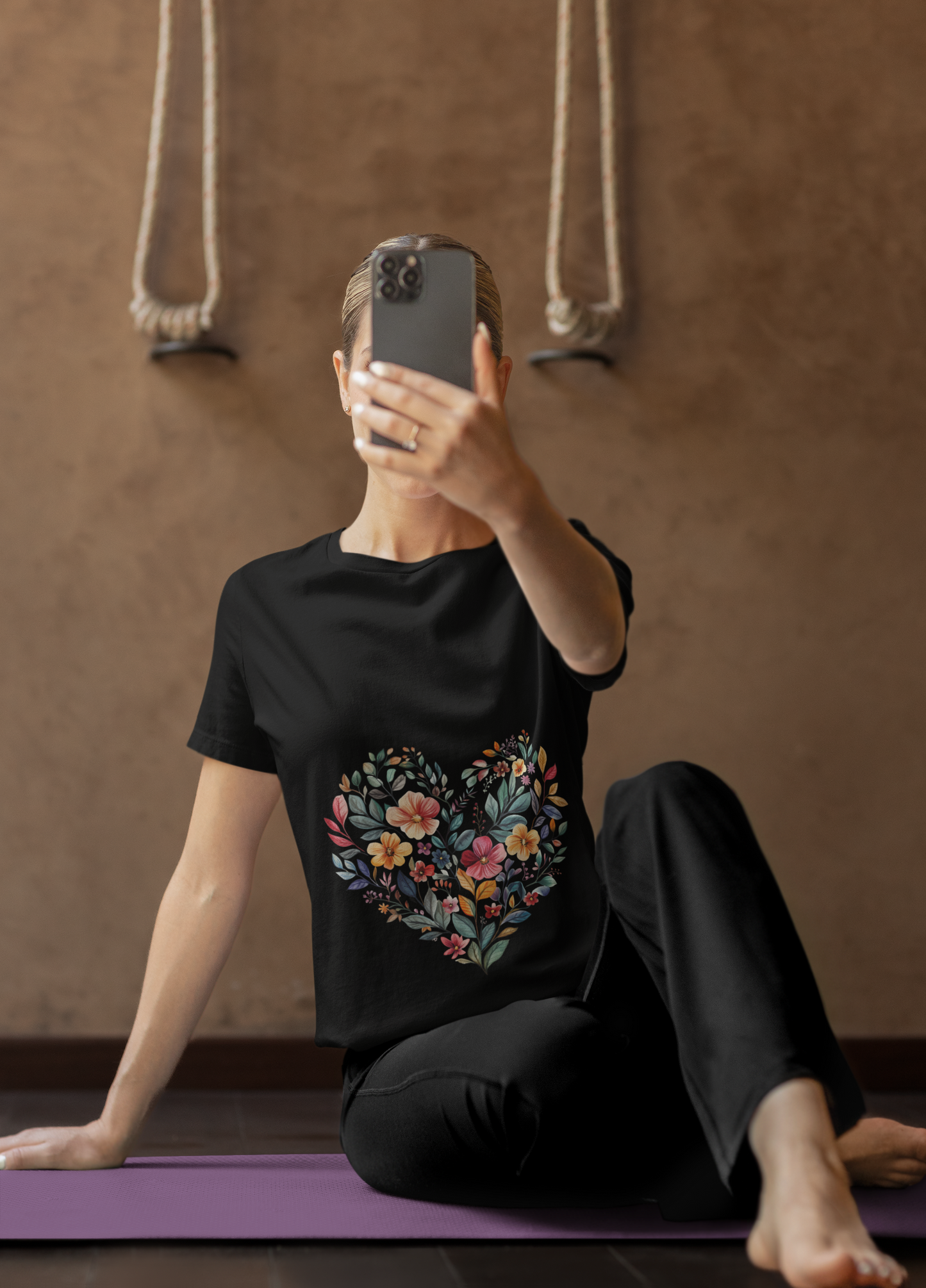 Floral Heart Mandala - Unisex Yoga Tee I Mindfulness T-Shirt for Yogis  I Meditation Gift I Self-Care Apparel