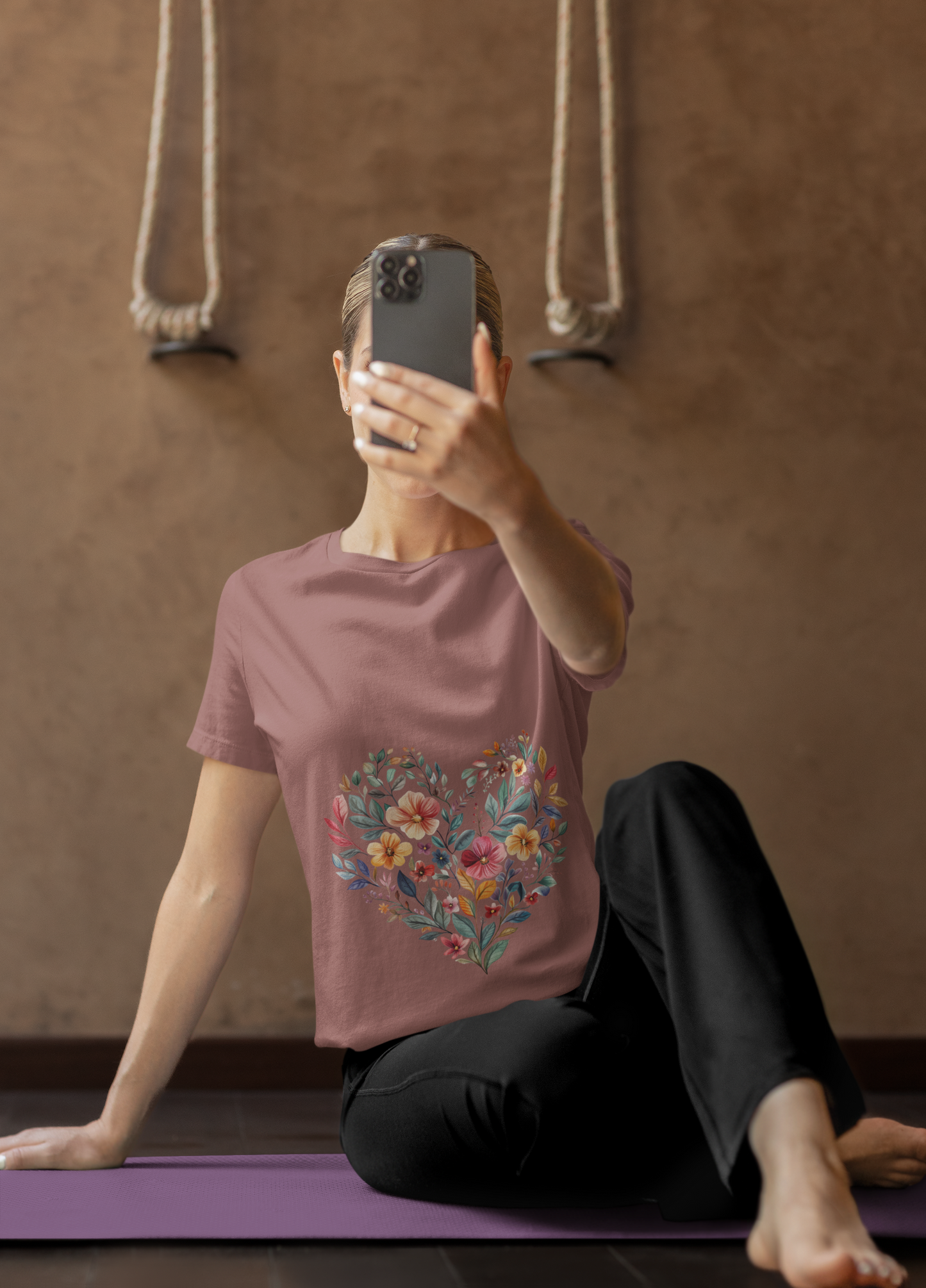 Floral Heart Mandala - Unisex Yoga Tee I Mindfulness T-Shirt for Yogis  I Meditation Gift I Self-Care Apparel