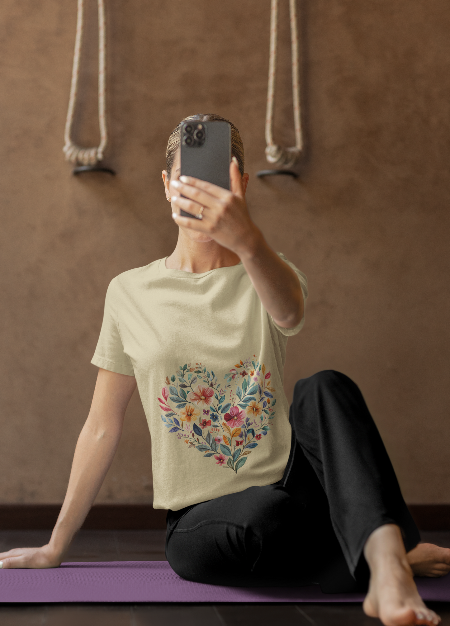 Floral Heart Mandala - Unisex Yoga Tee I Mindfulness T-Shirt for Yogis  I Meditation Gift I Self-Care Apparel