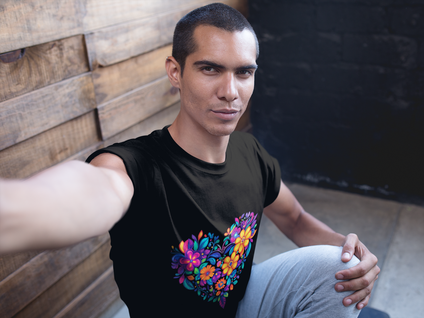 Floral Heart Mandala - Unisex Yoga Tee I Mindfulness T-Shirt for Yogis I Self-Care Meditation Apparel