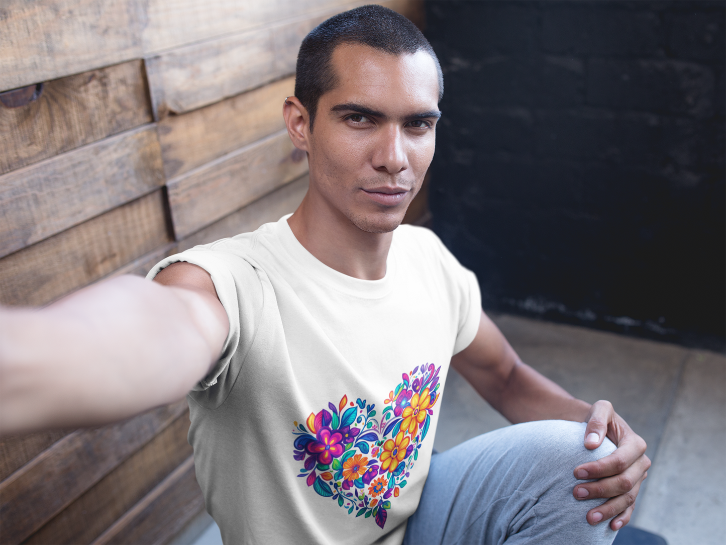Floral Heart Mandala - Unisex Yoga Tee I Mindfulness T-Shirt for Yogis I Self-Care Meditation Apparel
