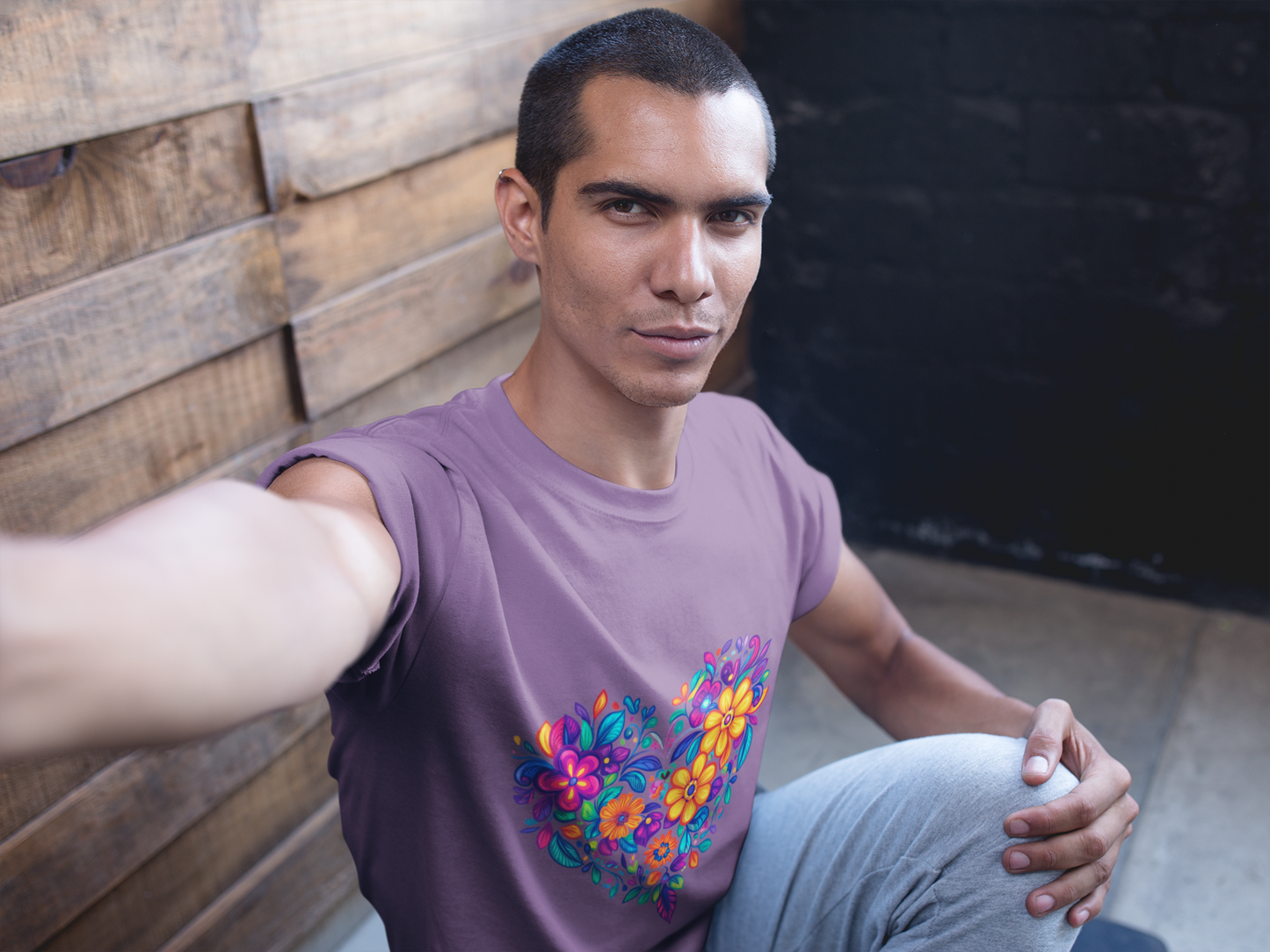 Floral Heart Mandala - Unisex Yoga Tee I Mindfulness T-Shirt for Yogis I Self-Care Meditation Apparel