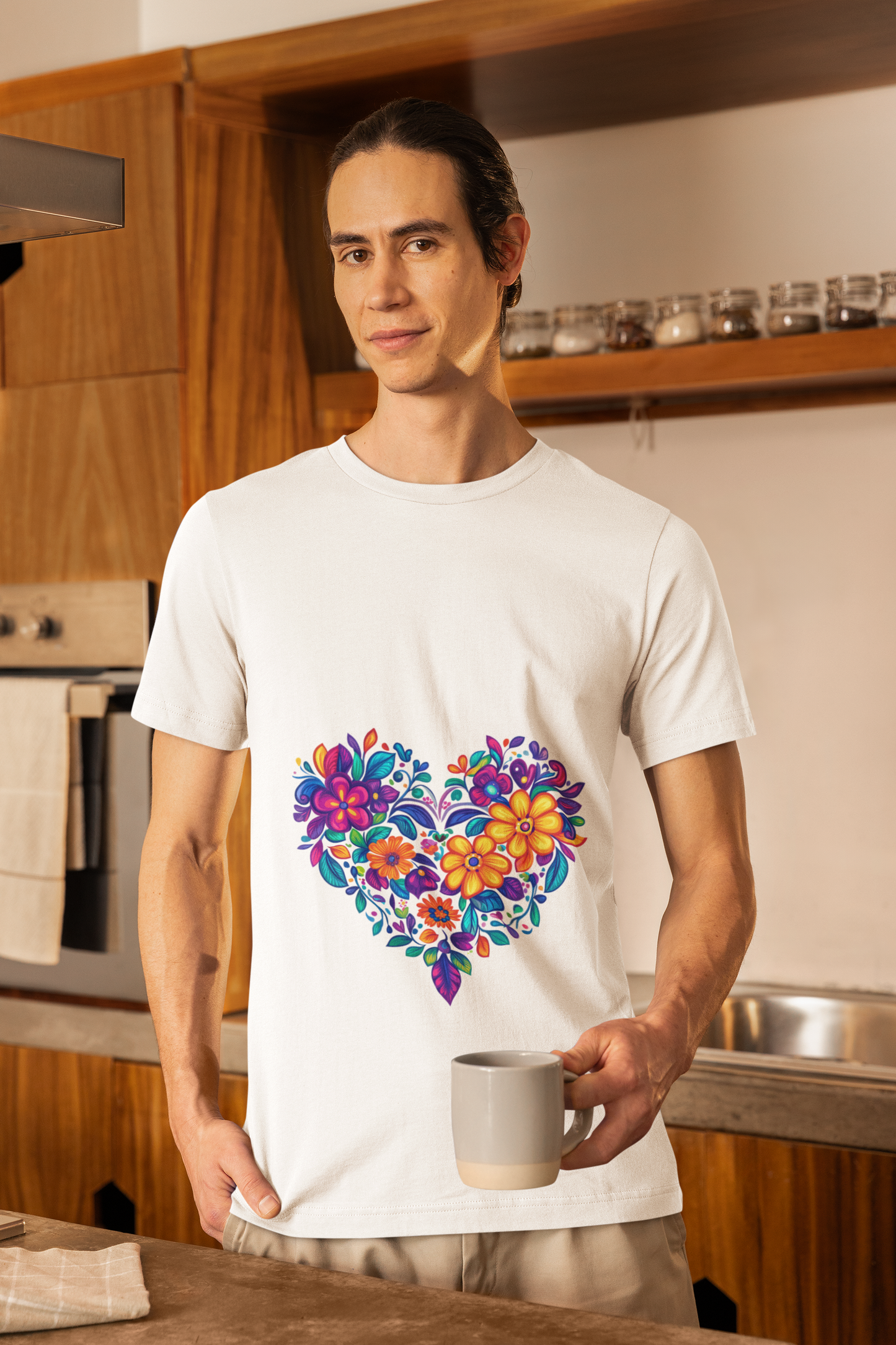 Floral Heart Mandala - Unisex Yoga Tee I Mindfulness T-Shirt for Yogis I Self-Care Meditation Apparel