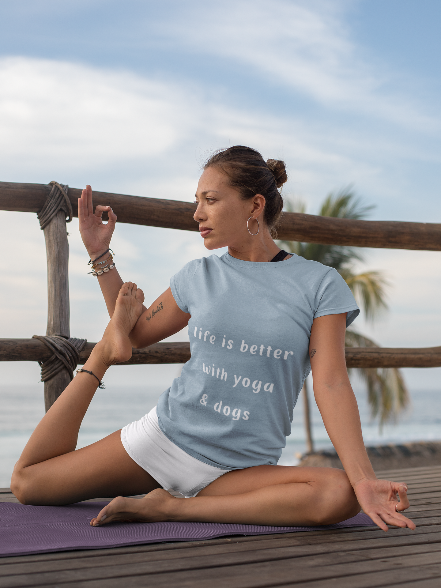 Life is Better with Yoga & Dogs Tee  I Unisex T-Shirt for Dog Lovers I Yoga Enthusiasts I Gift for Pet Parents I Meditation Apparel