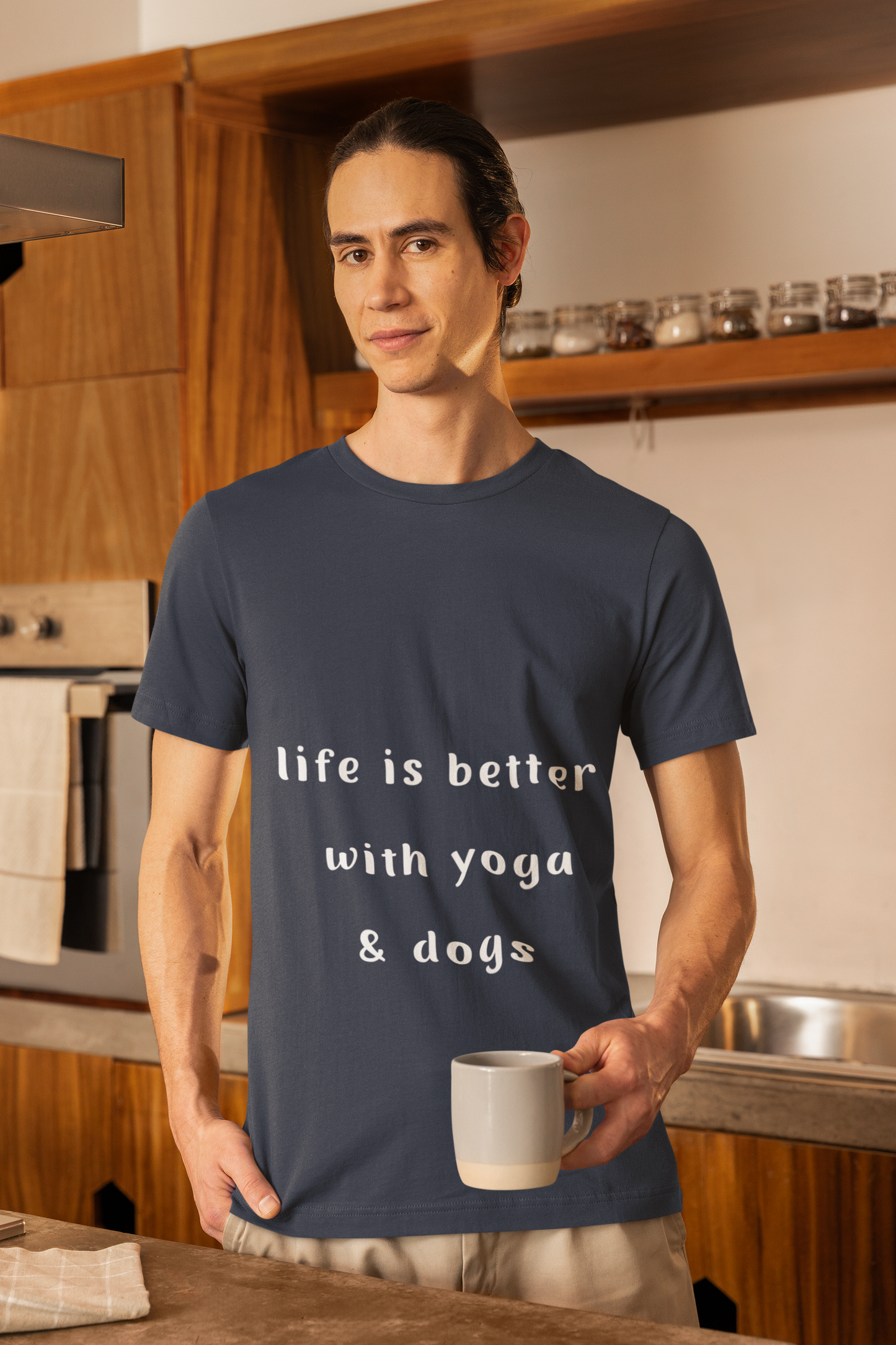 Life is Better with Yoga & Dogs Tee  I Unisex T-Shirt for Dog Lovers I Yoga Enthusiasts I Gift for Pet Parents I Meditation Apparel