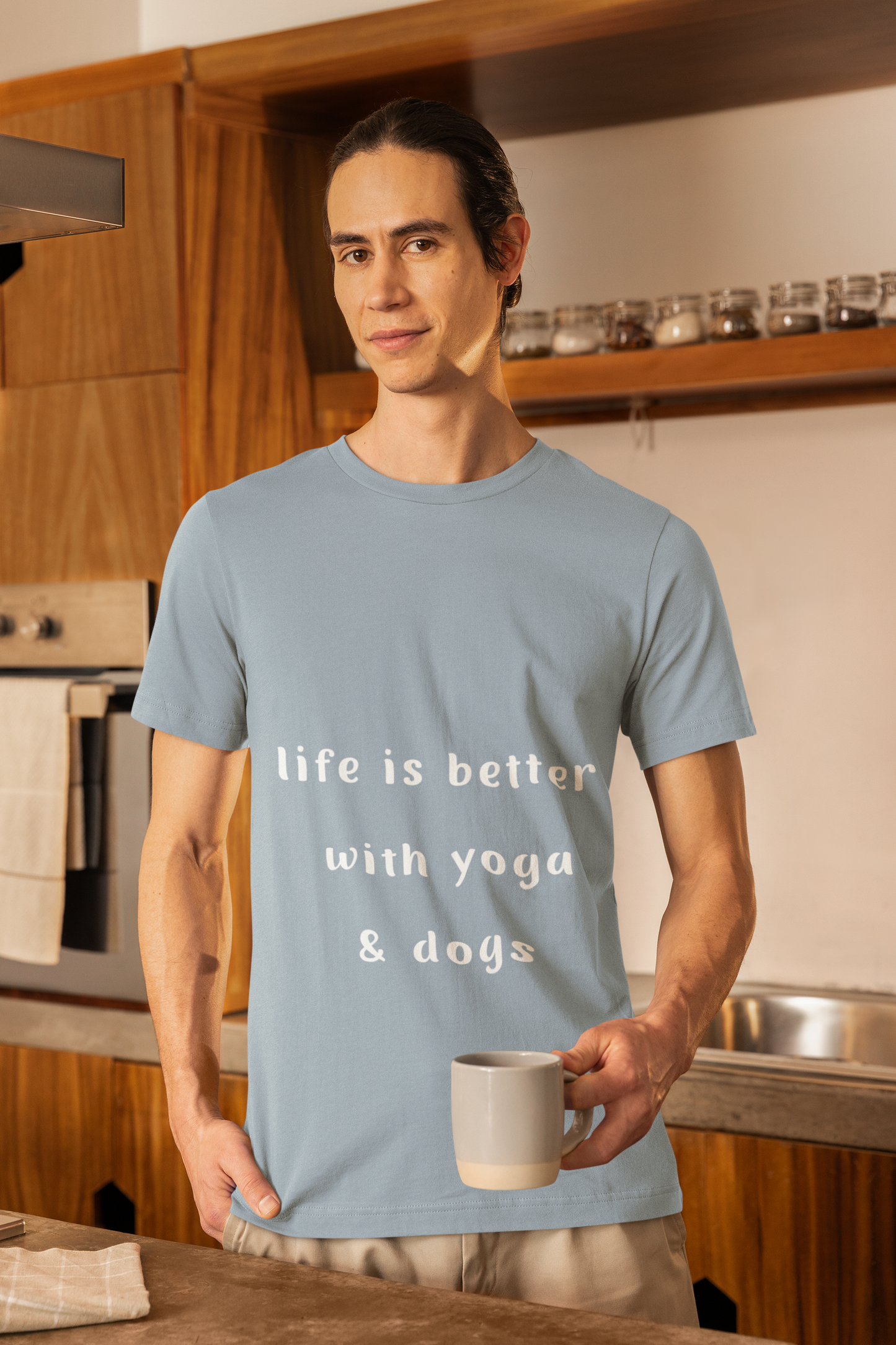 Life is Better with Yoga & Dogs Tee  I Unisex T-Shirt for Dog Lovers I Yoga Enthusiasts I Gift for Pet Parents I Meditation Apparel