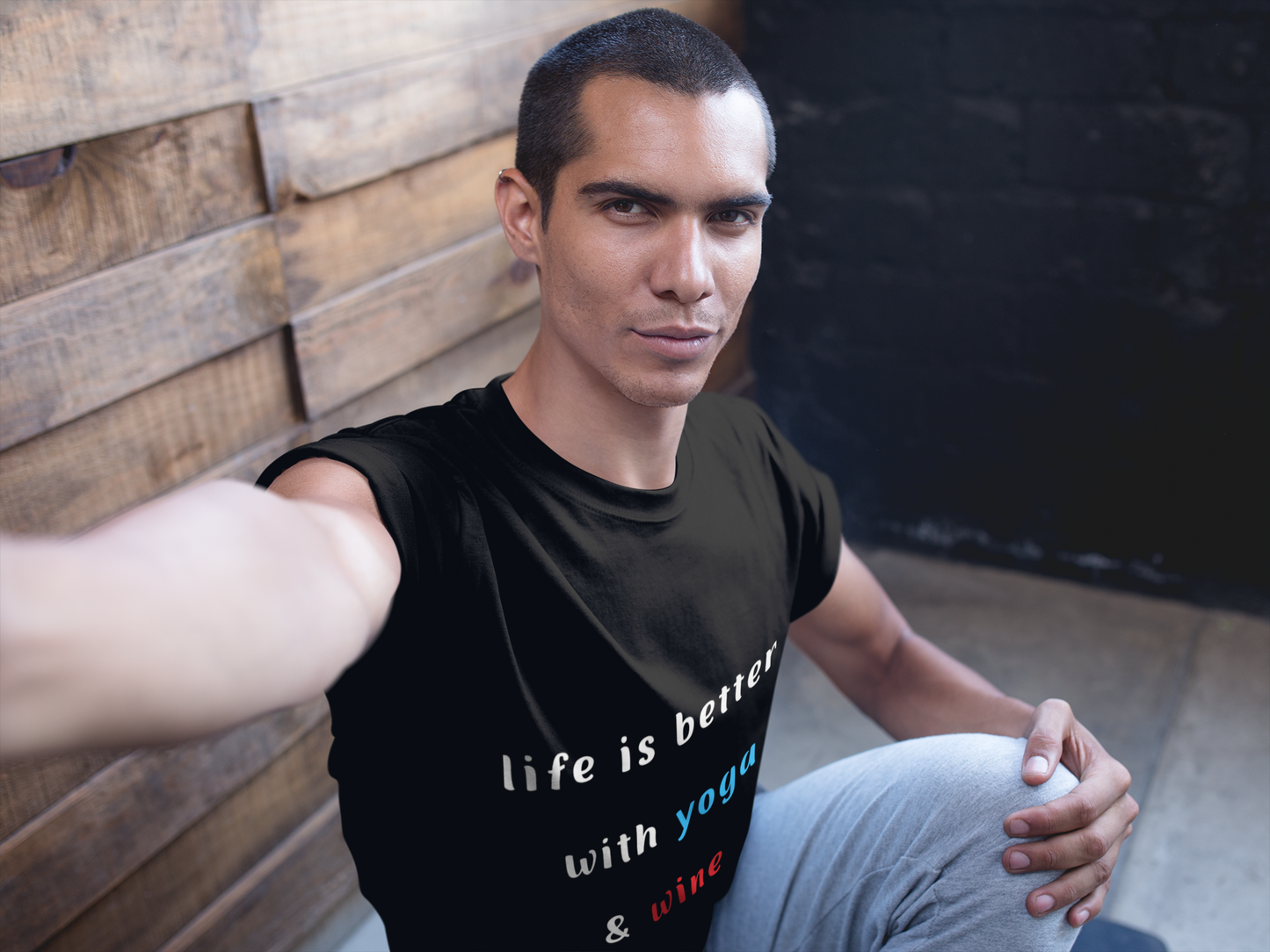 Life is Better with Yoga & Wine Unisex Tee | Perfect T-Shirt for Wine Lovers & Yoga Enthusiasts I Self-Care Meditation Apparel